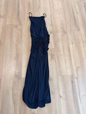 Meshki Black Ruched Maxi Dress